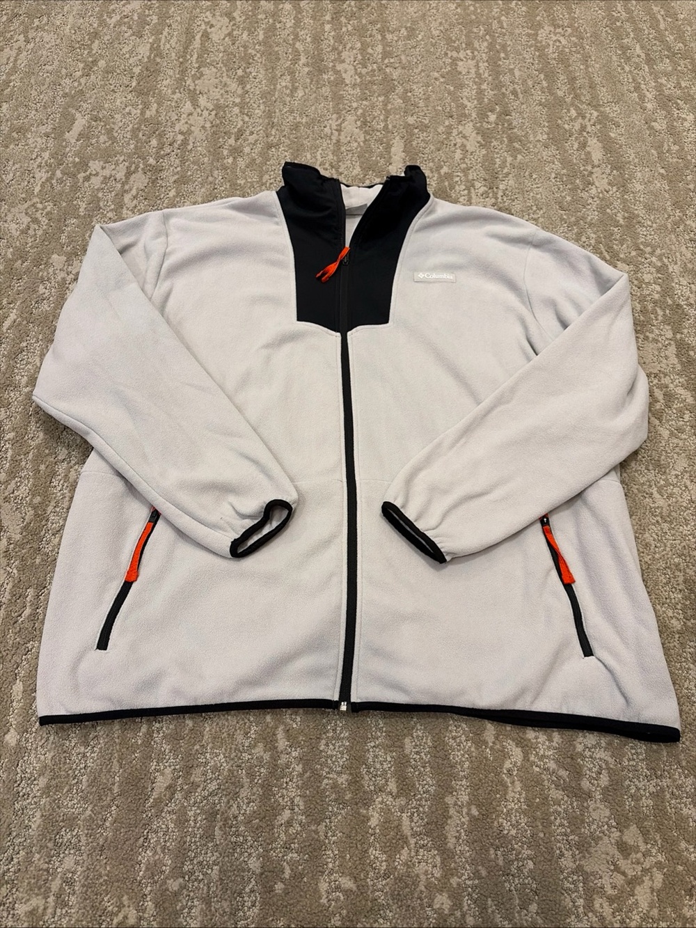 Columbia Men's Light Gray & Black Full Zip 4XL Fleece Jacket w/ Pockets